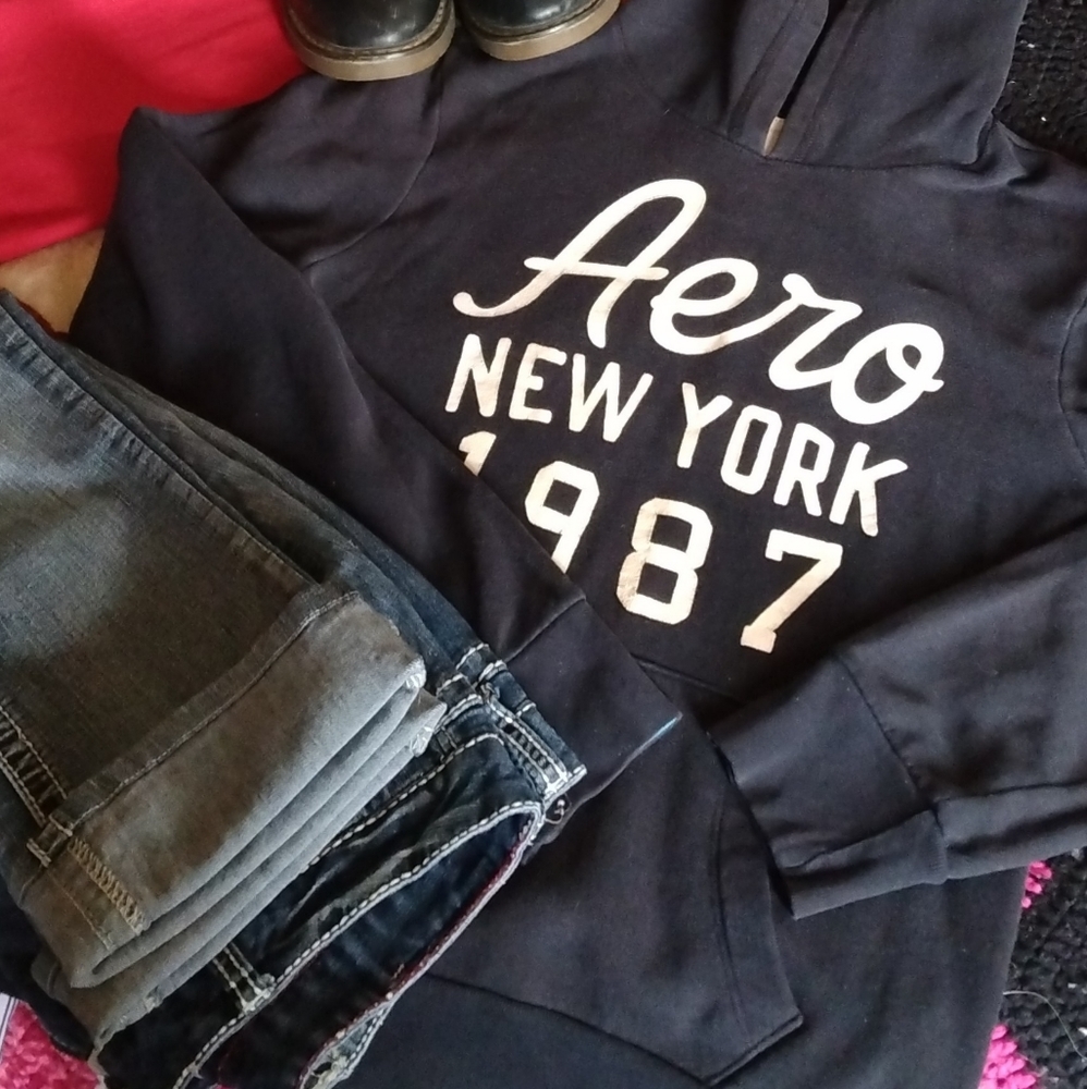 Aeropostale Hoodie Large Black